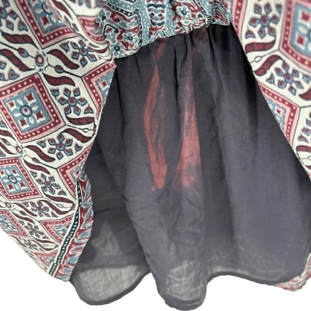 Sundance Zuri Discovery‎ Dress Dropped Waist Teal With Floral Print Small - Picture 7 of 11